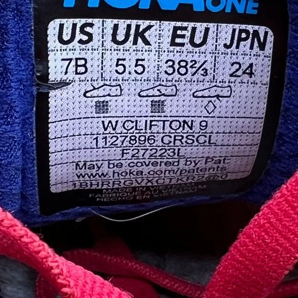 Hoka One One Clifton 9 Women's 7 B Cerise Cloudless Running Shoes 1127896 CRSCL - Picture 9 of 10